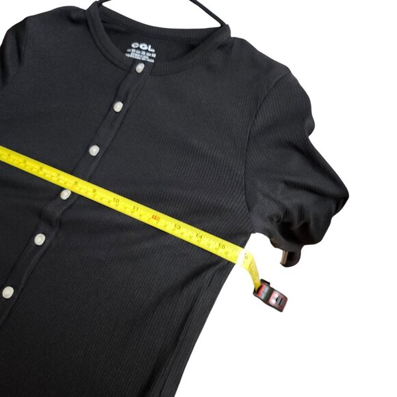OGL Move Wide Rib V-Neck Cardigan Top Long Sleeve Shirt Black Size XS NEW - Picture 11 of 12